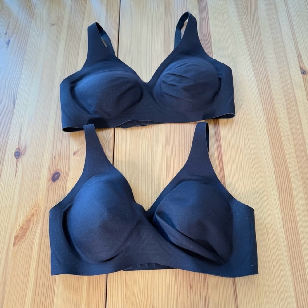 [Set of Two] knix wireless comfort bra, removable cups Black L+